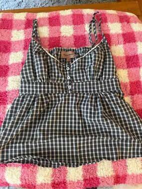 Black & White Gingham Spaghetti Strap Top
